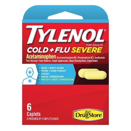 TYLENOL Cold and Flu Severe Yellow Extra Strength Acetaminophen 6 ct 97563